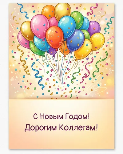открытка с новым годом! дорогим коллегам! — balloons confetti 09